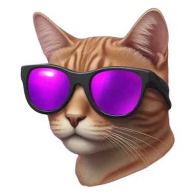 synthwave lurking cat sunglasses sticker