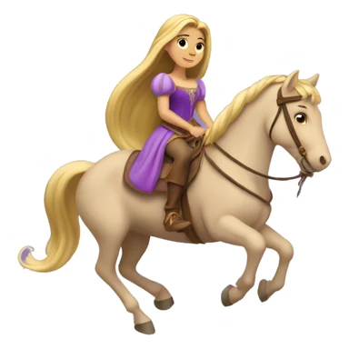 Rapunzel riding a horse sticker