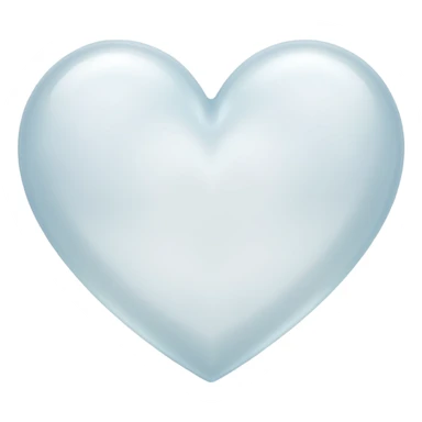 white heart with a frosted glass look sticker