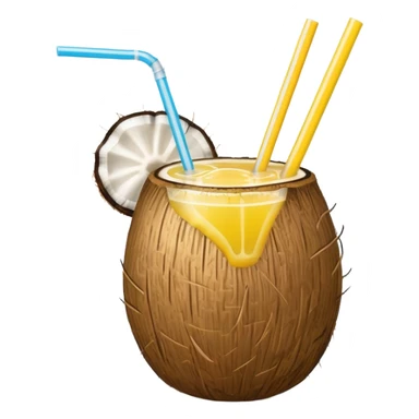 hawaii coconut drink with lemon sticker