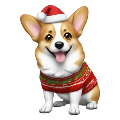 Corgi in Christmas sweater  sticker