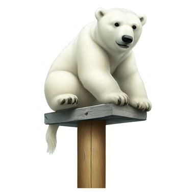 Polar bear on a pole sticker