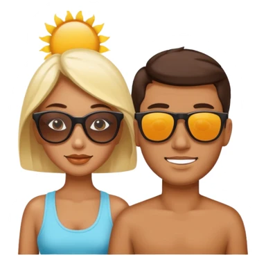 
female male suncream and sunglasses sticker