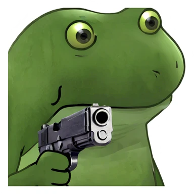 holding a gun sticker