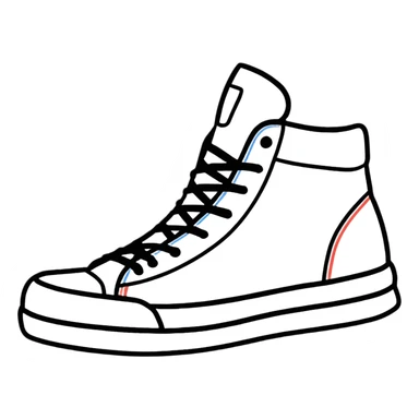 Colorful sneaker shoe with laces sticker