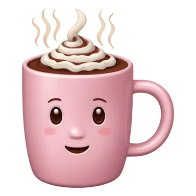 Light pink cup with hot chocolate in it sticker