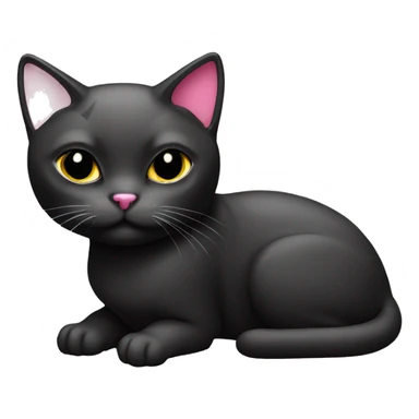 Cat black cut pink accessories  sticker