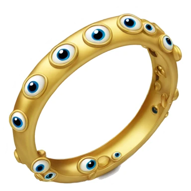 very thin gold bangle ring studded with eyeballs sticker