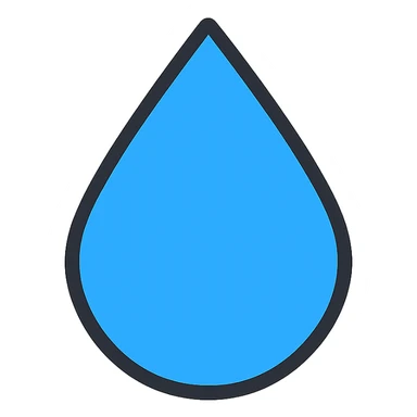 water drop outlined with blue color sticker