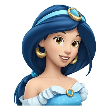 smiling girl in blue dress sticker