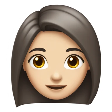 girl with dark brown hair smiling and white skin and small hazel eyes and long eyelashes sticker