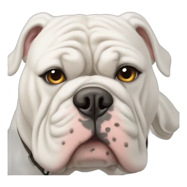 Full body white English bulldog tilted his head questioningly sticker