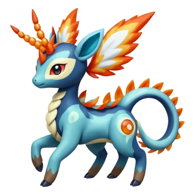 loopy honey-dipped buzzing bumbling fuzzy cute fiery ivy-hydro-Meloetta-Dialga-Salamence-Giratina-Rapidash-Pokémon-Fakémon-fusion-hybrid-creature sticker