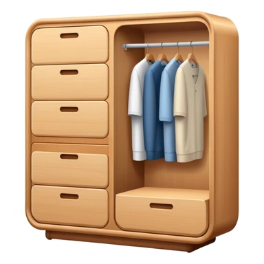 minimalist wardrobe furniture with clean lines and rounded corners sticker