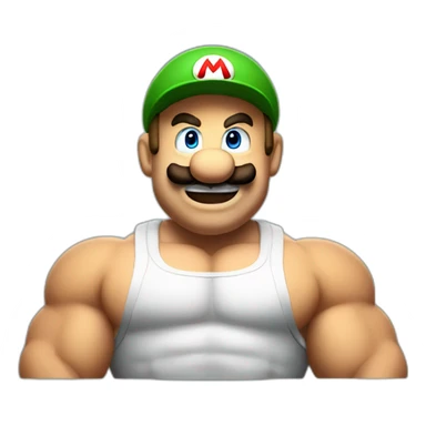 super mario with big muscles sticker