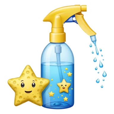 CLEANING_PRODUCTS
A cleaning set: a spray bottle with a sparkling star and a small sponge outline. sticker