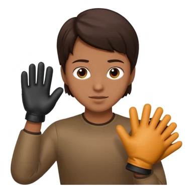 pulling on glove sticker