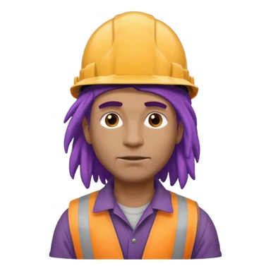 construction worker heavy dreadlocked purple haired man  sticker