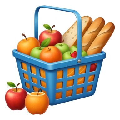 METAL SHOPPING BASKET WITH GROCCERIES IN IT sticker