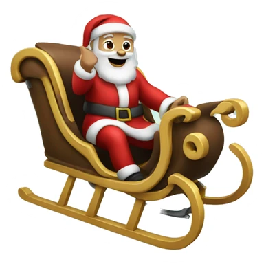 Santa flying a sleigh sticker