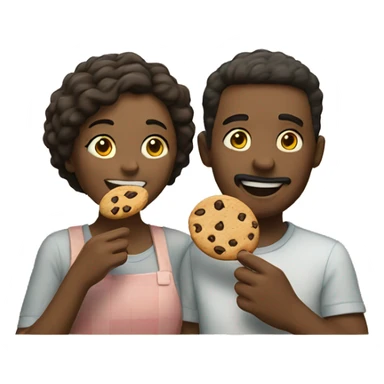 couple eating a cookie together  sticker