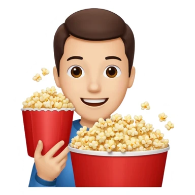 eating popcorn sticker