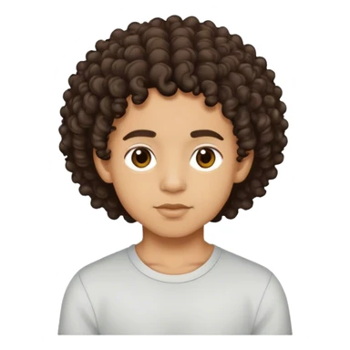 boy with medium curly hair 3c lightskin sticker