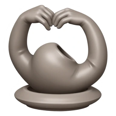 single hand with curved fingers hugging the side of a clay blob on a silver pottery wheel sticker