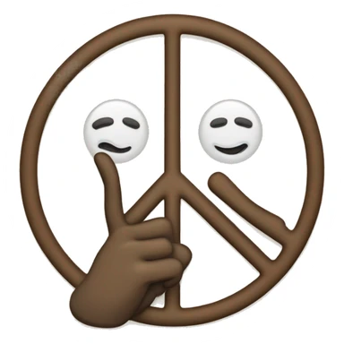 Smily face with peace hand signal sticker