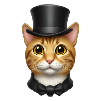 low detail cat with top hat sticker