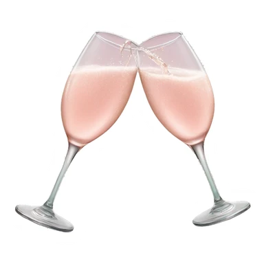 glasses of pastel pink champagne are smashing against each other sticker