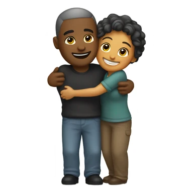 couple hug with warm smiles sticker