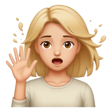 Girl throwing up sticker