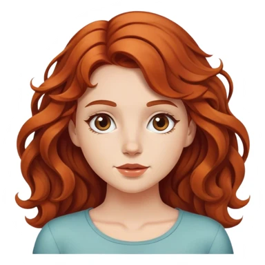 auburn girl with middle height wavy hair sticker