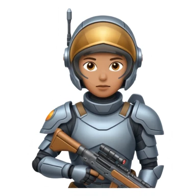 space warrior with rifle sticker