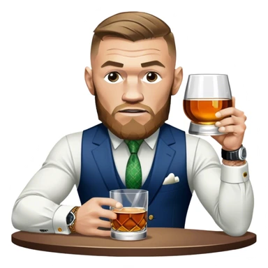 Conor mcreggor in the mma octagon with whiskey sticker