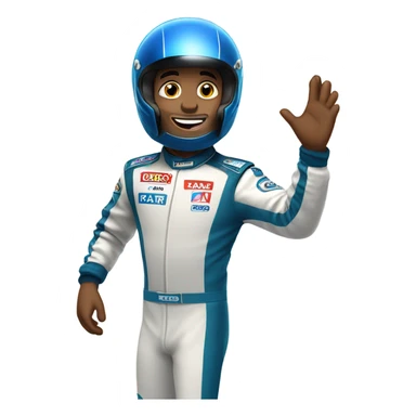 Excited race car driver sticker