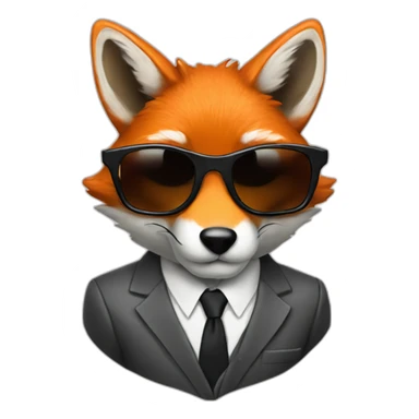 Fox in a suit with sunglasses  sticker