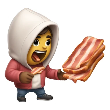 Dow wearing hoodie eating bacon sticker