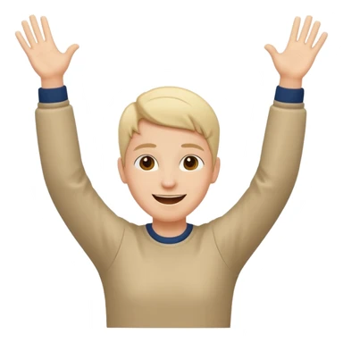 person raising both arms spread apart sticker