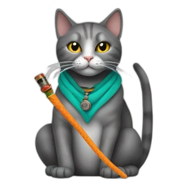 Cat smoke a hookah sticker