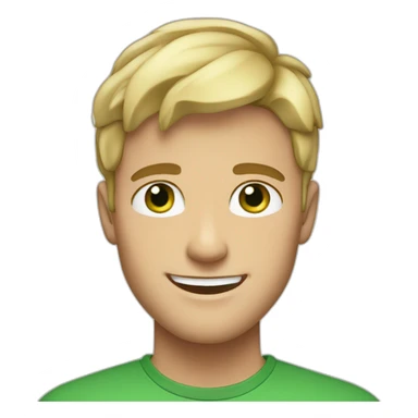 Handsome man smiling with freckles and green eyes. Short blond raid hair. sticker
