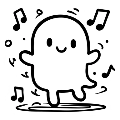 Tralaleritos, cute character with music notes around it sticker