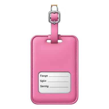 pink luggage tag sticker