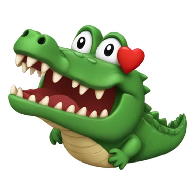 Croc and heart sticker