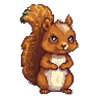 squirrel thinking, one eyebrow up, pensive look sticker