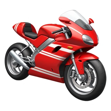 red motorbike with racing stripes sticker