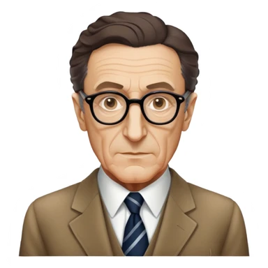 Maurice Merleau-Ponty, French philosopher, wearing glasses and tie, academic look sticker