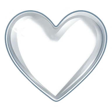 heart with a transparent glass effect, clean digital illustration sticker