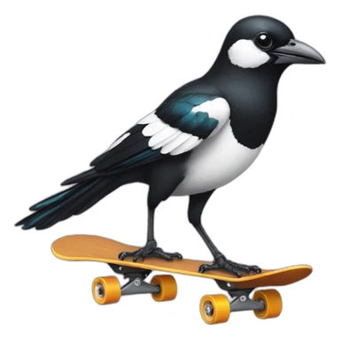 magpie on a skateboard sticker